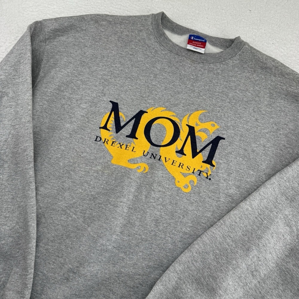 NWD Champion Drexel University MOM Sweatshirt Womens 2XL Gray Crewneck Heavy